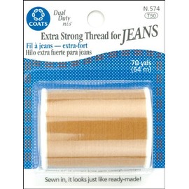 Coats & Clark Extra Strong Thread for Jeans, 70-Yard, Golden (2 Pack)
