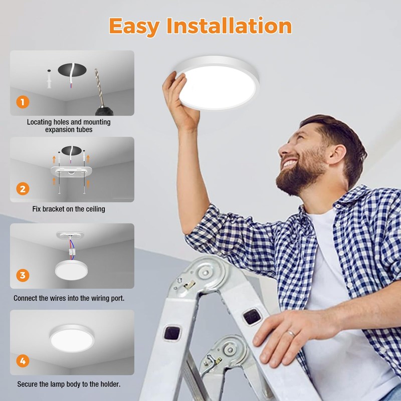 slochi Bathroom Light, 3000K/4000K/6500K 3 Color Temperature, Waterproof IP54, Small,
