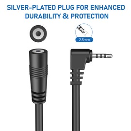 YQMAJIM 2.5mm Dash Cam Rear Extension Cable, (25Ft Thicker) Backup Extension Cord, Reverse Adapter Wire, Mirror Cam Rear View Extension Cable Fits 4Pin&5Pin Dashcam