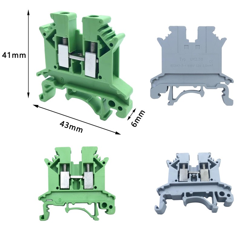 FEARLIE DIN Rail Terminal Block kit UK2.5B 32A 690V -
