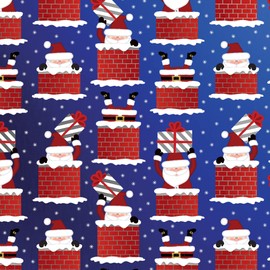 Jillson Roberts Christmas Gift Wrap, Here Comes Santa (6 Jumbo Rolls 10 feet x 30 inches)
