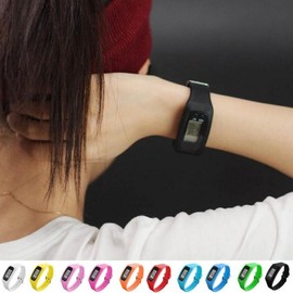 Smart Automatic Waterproof Pedometer Watch Step Counter Wristwatch White 2ea