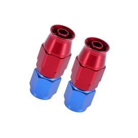 Motoforti 2pcs AN6 0 Degree Swivel Car Hose End Fitting for PTFE Line Red Blue Long-lasting