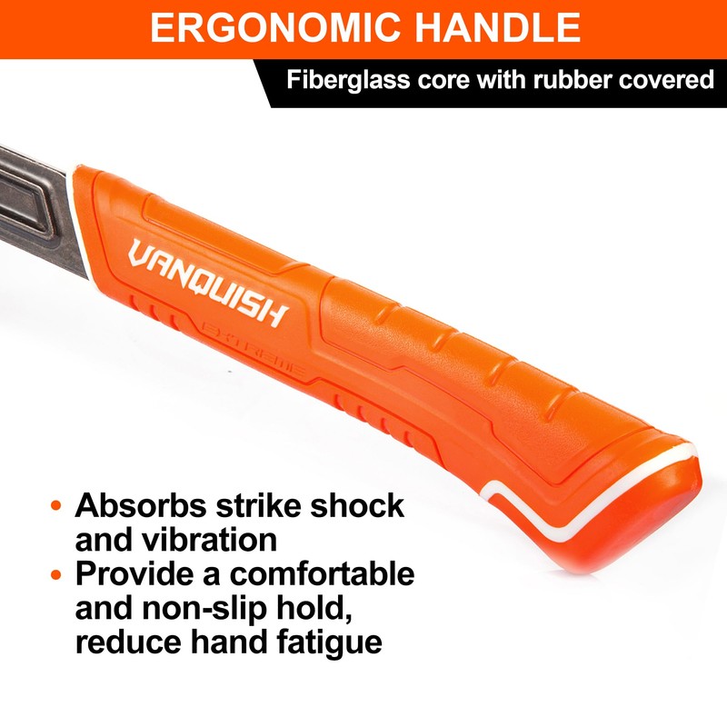 VANQUISH 22 oz Framing Hammer, Straight Claw Hammer with Magnetic