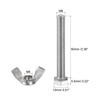 sourcing map 5pcs M8x60mm Hex Bolts, 5pcs M8 Wing Nuts,