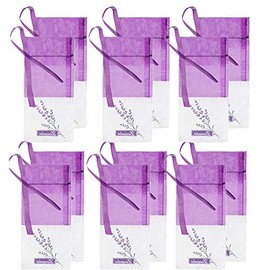 Sachet Empty Bags Mesh Lavender Sachets Linen Organza Gauze Favor Bags Sacks for Lavender, Spice and Herbs (12 Purple Drawstring Bags)