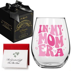 In My Mom Era Wine Glass Gifts for Mother, Promoted to Mom Gifts, Mothers Day Gift, Unique Wine Glass Gifts for Mom, Cute Mother Mama Gifts, Christmas Birthday Gifts for New Mom after Birth