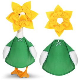 GANSHAYA Sunflower Porch Goose Outfit Summer Spring Porch Goose Costume Fit 23" Goose for Lawn Yard and Patio Decoration
