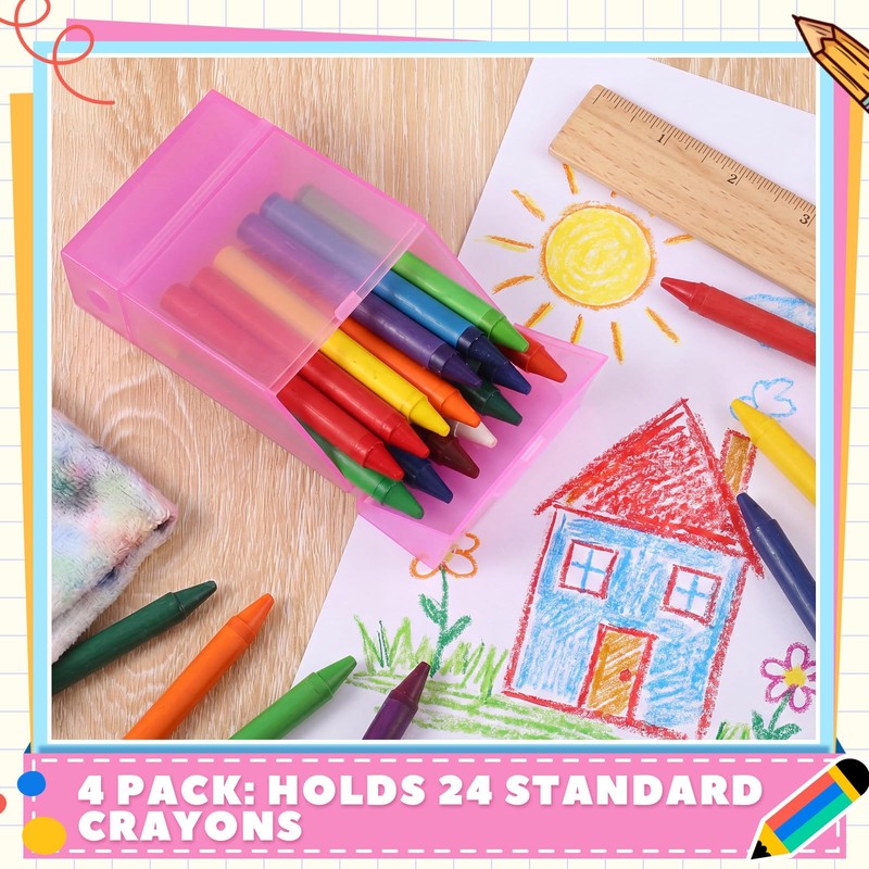 Clabby 1 Pcs 2 in 1 Plastic Crayon Box with