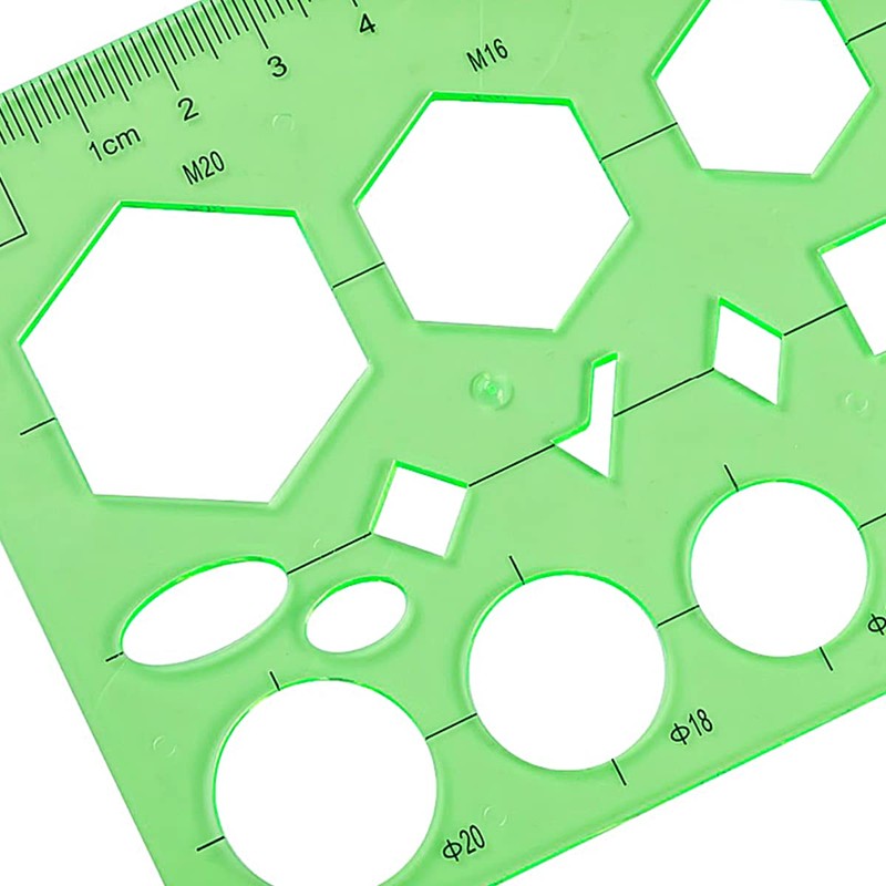 VOANZO 11 PCS Geometric Drawings Templates For Drawing Engineering Drafting