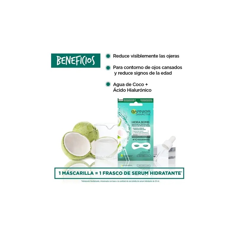 Mascarilla Para Ojos Garnier Hydra Bomb Ácido Hialurónico 6g