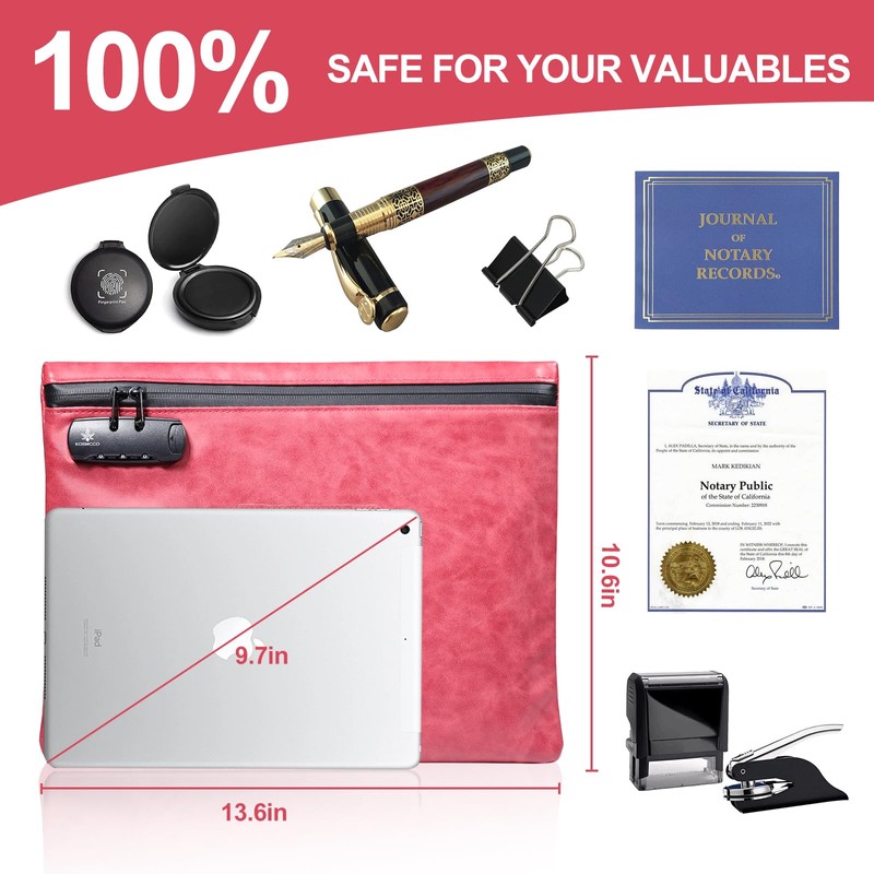 KOSMCCO Notary Bag with Lock, 13.6 x 10 Inches Heavy