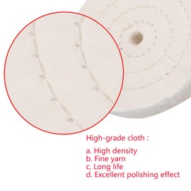 scottchen PRO Buffing Polishing Wheel 4in(100mm) for Drill 1/2 in (13mm) Arbor Hole with 1/4''(6mm) Shaft Fine Cotton Soft -3pcs