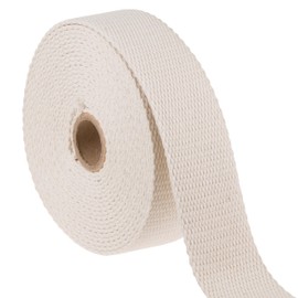 Heavy Duty Cotton Webbing Strap, 1 or 1.5 Inches and Colours, 5m (Ecru, 38mm)