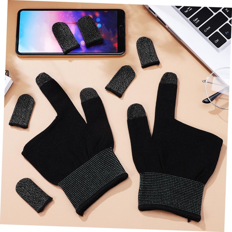 CORHAD 1set Gaming Gloves for Sweaty Hands Touchscreen Finger Sleeves