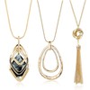 Gexo 3PCS Long Pendant Necklaces for Women Double Circle Pendant