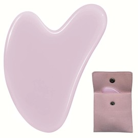 Gua Sha Facial Tools, Jade Gua Sha Stones Massage Scraping for Physical Therapy, for Face, Eyes, Neck and Body (Pink)