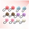 FOMIYES 12Pcs Fluffy Ball Elastic Hair Ties for Women and