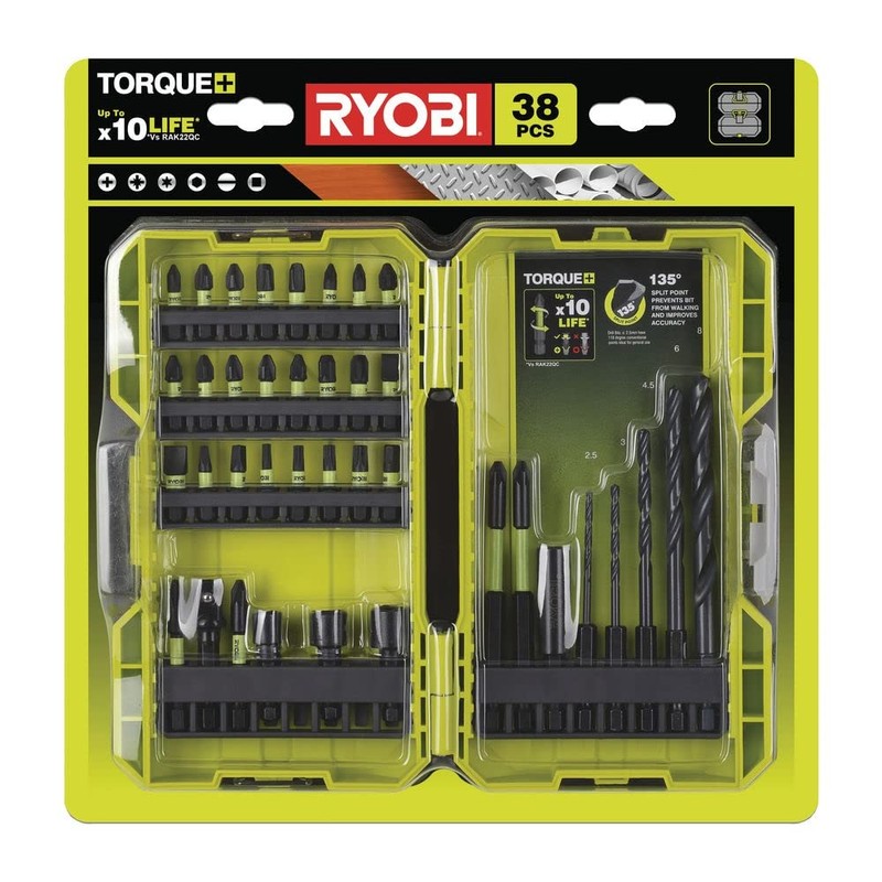 Ryobi RAK38DSDI2 Impact-Rated Mixed Drilling and Screwdriving Bit Set, 38