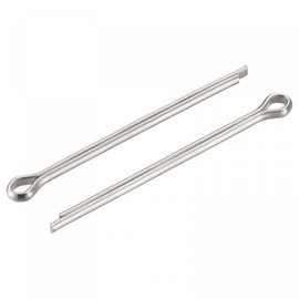 sourcing map Split Cotter Pin, 4mm x 60mm Stainless Steel Clip Fastener Fitting for Automotive, Mechanics, Silver Tone, 5Pcs