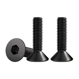 Drenky M8 x 20 mm Countersunk Screws Stainless Steel V2A VA A2 Allen Screw DIN 7991 / ISO 10642 Countersunk Screws Rustproof Machine Screws Metric Standard Thread Black Pack of 10