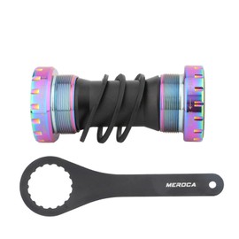 Meteorolite Threaded Bike Bottom Bracket, Black/Red/Blue/Purple/Green/Gold/Dazzle BB91 68/73mm MTB Integral Sealed Steel Bearing Bottom, Bracket for 22-24mm Spindle Crank