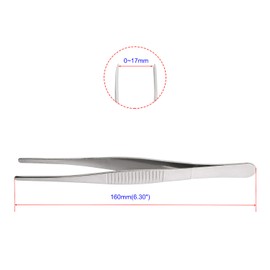 Aoje-Link Stainless Steel Straight Blunt Tweezers, Horizontal Serrated Tips, Used for Repairs, barbecues, Auxiliary Tools, Silver, 8pcs