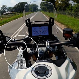 LAJUP Cross motorcycle bell with chain, can be worn as a necklace, motorcycle bell, lucky charm, protective bell, angel riding bell, motorcycle bell key ring for blessing peace