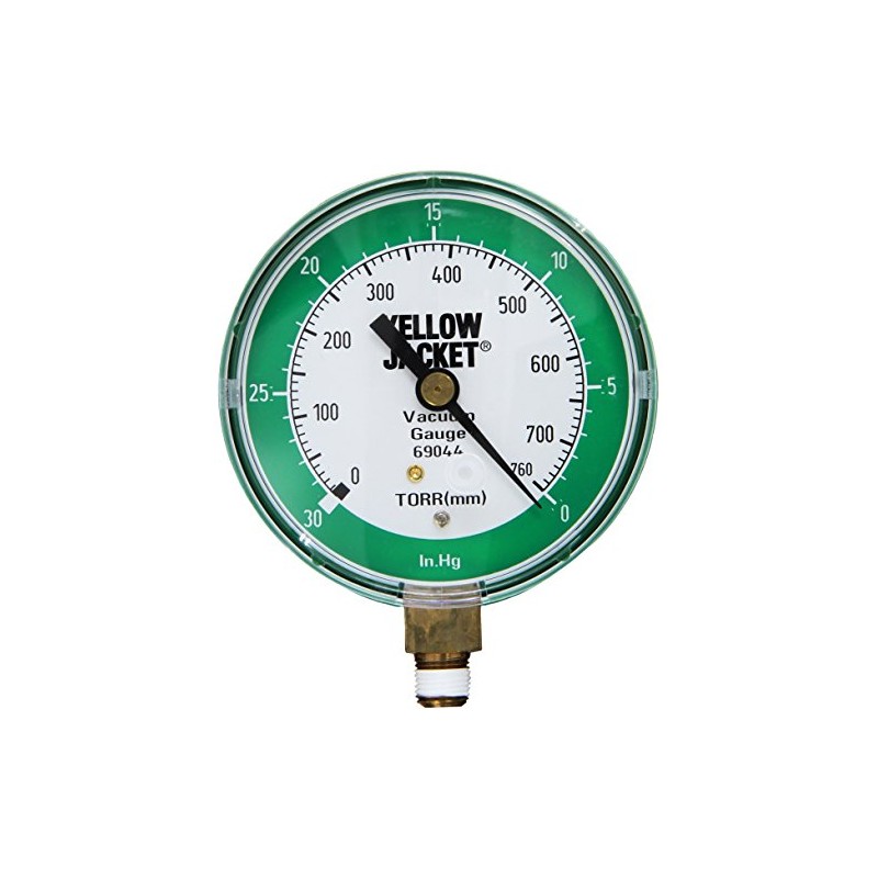 Yellow Jacket 69044 Vacuum Gauge, 0-30" Hg/760-0 Torr, 3 1/8"