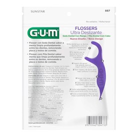 GUM® - Hilo Dental con Soporte y Sabor Menta - Deslizamiento Suave y Limpieza Profunda - 40 Piezas