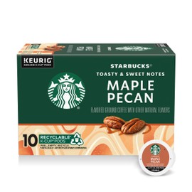 Starbucks K-Cup Coffee Pods, Flavored Hot or Iced Coffee, Maple Pecan, 10 Keurig Pods
