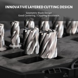 Annular Cutter Set 13 Pcs, US Stock ZAC HSS Annular Cutter 1'' Cutting Depth 7/16" to 1-1/16" Cutting Diameter for Magnetic Drill Press with 2 Pilot Pins