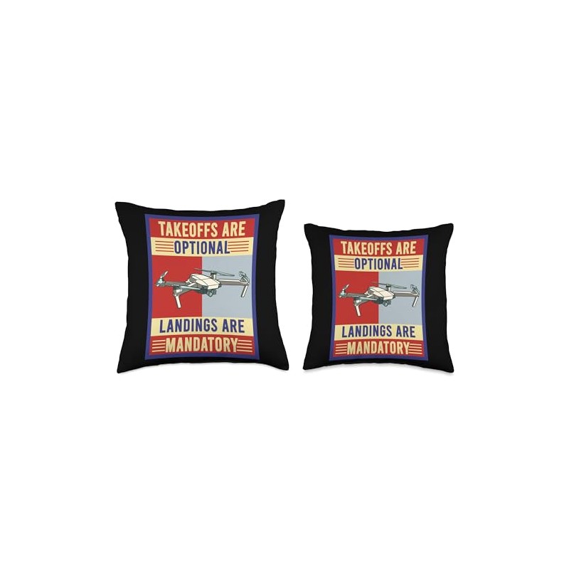 Camera Drone Takeoff And Landing Quadcopter Throw Pillow