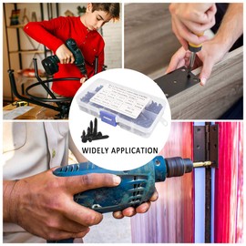 450 pieces self-tapping screws set, M3 self-tapping screws, flat head, black carbon steel, countersunk head, flat head screw with storage box for plastic, wood, soft metal