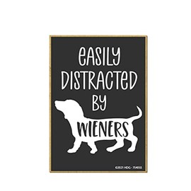 Honey Dew Gifts, Distracted by Wieners, 2.5 Inch by 3.5 Inch, Locker Decorations, Fridge Magnets, Decorative Funny Magnets, Dachshund Gifts, Dachshund Decor, 754055