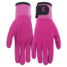 MUD Grip Women's Polyester Blend Shell and Water Resistant Sandy Nitrile Coated Palm Garden Gloves, Hook and Loop Closure, Abrasion Resistant, Excellent Grip, Purple, X-Small/Small (MD31021M-WXS)