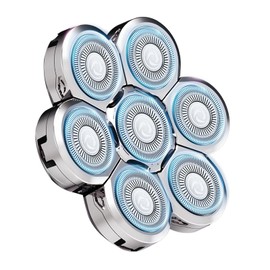 Kopfrasierer-Ersatzköpfe, 7D Glatze Rasierer-Ersatzkopf, Universal-Ersatzklingenkopf-Rasierer für Männer, IPX7 wasserdichter Rasiererkopf-Ersatz Ersatzköpfe mit Rotierenden Schneidern für Nass