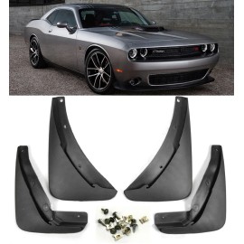 SDeelCase For 15-23 Dodge Challenger Front Rear 4PCS Set Fender Splash Mud Guards Flaps