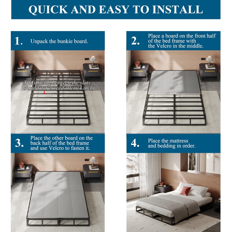 RLDVAY Bunkie Board Full(54x75), Improve Comfort and Support 8mm (Thickness),
