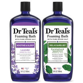Dr Teal's Dr Teal's Foaming Bath with Pure Epsom Salt, Lavender & Eucalyptus, 34 fl oz (Pack of 2)