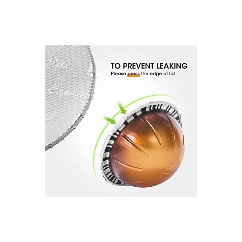 Aieve 120Pcs Aluminum Foil Seals Lid For Reusable Nespresso Pods