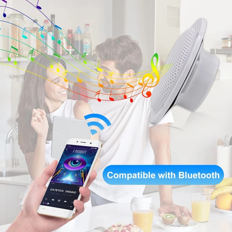 Herdio 4Inch 160W Marine Boat Car Ceiling Speaker Waterproof Bluetooth