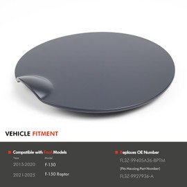 FL3Z-99405A26-BPTM Primed Fuel Filler Door Cover Gas Fuel Tank Cap Fit for Ford F-150 2015-2020, F-150 Raptor 17-25 Replace# FL3Z99405A26BPTM