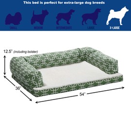MidWest Homes for Pets BS3654T-FGR Bolstered Orthopaedic Dog Sofa, Extra Large