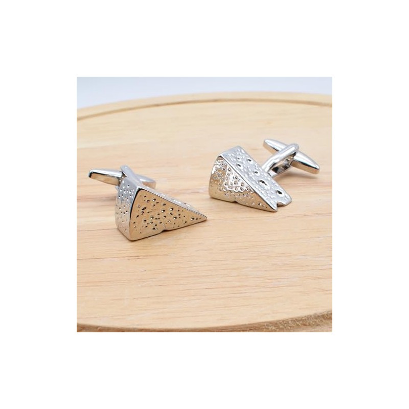 Cheese Block Design Cufflinks, Presented in a Box