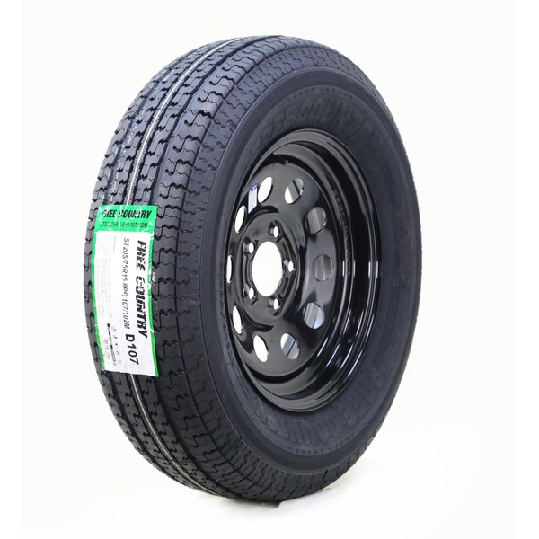 Free Country Trailer Tire Wheel Assembly ST205/75R15 8-Ply D 107M