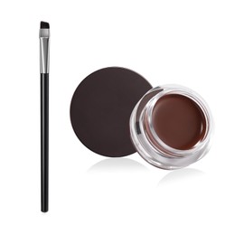 ZWWOGE Braun Gel Eyeliner, Waterproof Long-Lasting Cream Eye Liner Gel, High Intensity Pigments, Smudge-proof Eyeliner Makeup, Brown Eyeliner with Eyeliner Brushes