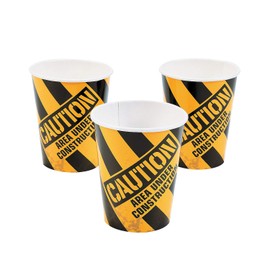 Fun Express - Construction Zone 9oz Cups for Birthday - Party Supplies - Print Tableware - Print Cups - Birthday - 8 Pieces