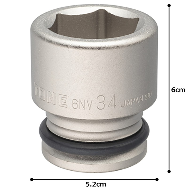 TONE Impact Socket 6NV-34 Insertion Angle 0.7 inch (19.0 mm)