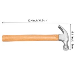 FUNSUEI 4 PCS 16 OZ Claw Hammer, Straight Claw Hammer, Carbon Steel Rip Claw Hammer with Wood Handle for Prying Nails, Woodworking, Repairing